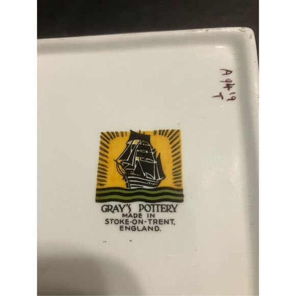 English Grays Pottery Porcelain Trinket Box “Flying Cloud” - Picture 9 of 12